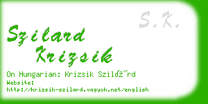 szilard krizsik business card